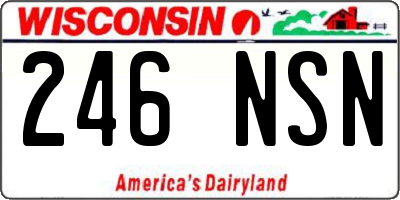 WI license plate 246NSN