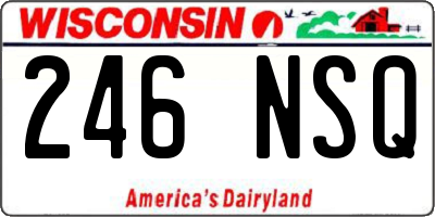 WI license plate 246NSQ
