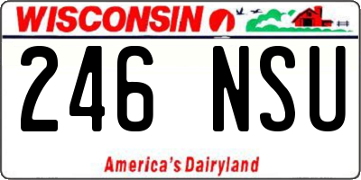 WI license plate 246NSU