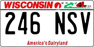 WI license plate 246NSV