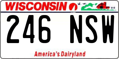WI license plate 246NSW