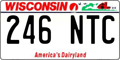 WI license plate 246NTC