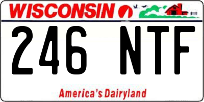 WI license plate 246NTF