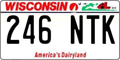 WI license plate 246NTK