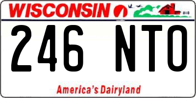 WI license plate 246NTO