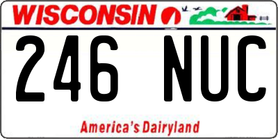 WI license plate 246NUC