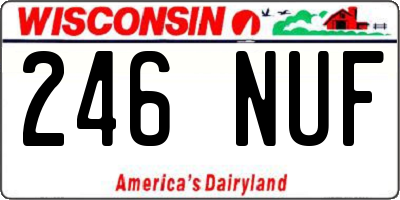 WI license plate 246NUF