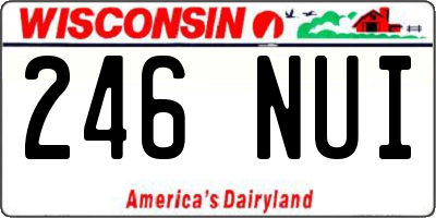 WI license plate 246NUI