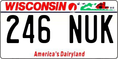 WI license plate 246NUK
