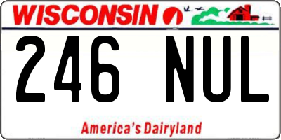WI license plate 246NUL