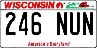 WI license plate 246NUN