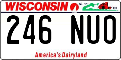 WI license plate 246NUO