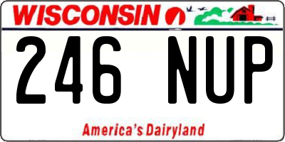 WI license plate 246NUP