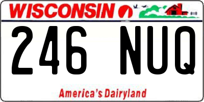 WI license plate 246NUQ