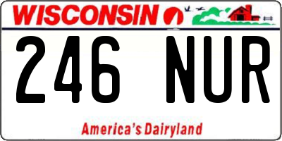 WI license plate 246NUR