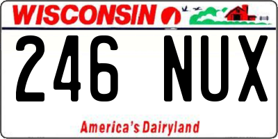 WI license plate 246NUX
