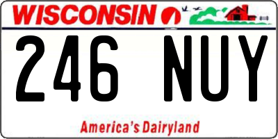WI license plate 246NUY