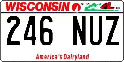 WI license plate 246NUZ