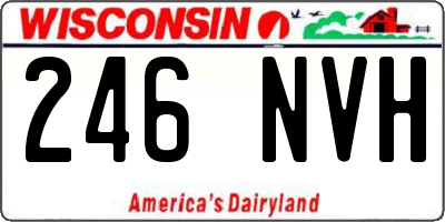 WI license plate 246NVH