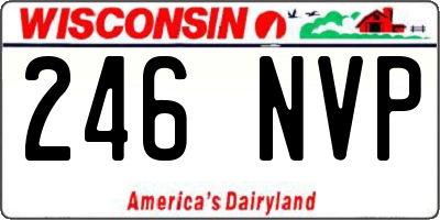 WI license plate 246NVP