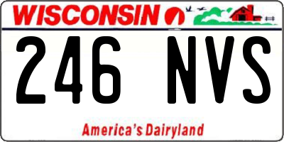 WI license plate 246NVS