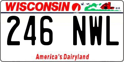 WI license plate 246NWL