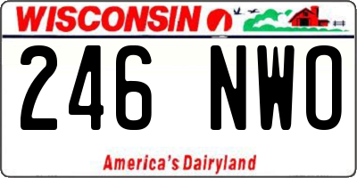 WI license plate 246NWO