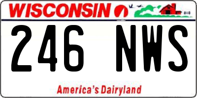 WI license plate 246NWS