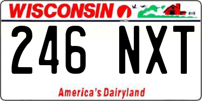 WI license plate 246NXT