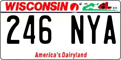 WI license plate 246NYA