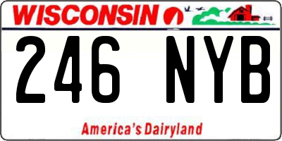 WI license plate 246NYB