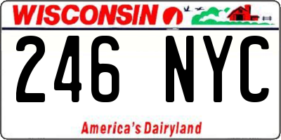 WI license plate 246NYC