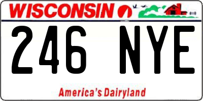 WI license plate 246NYE