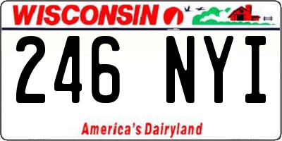 WI license plate 246NYI