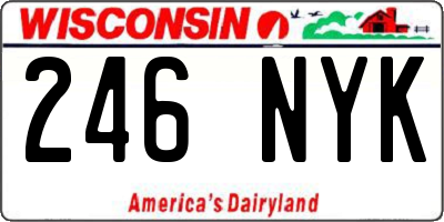WI license plate 246NYK