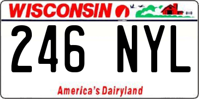 WI license plate 246NYL