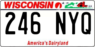 WI license plate 246NYQ