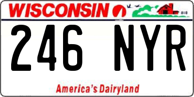 WI license plate 246NYR