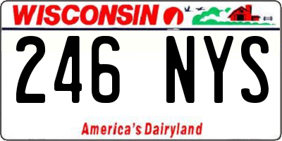 WI license plate 246NYS