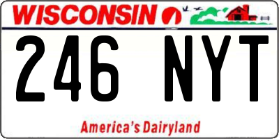 WI license plate 246NYT