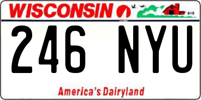 WI license plate 246NYU