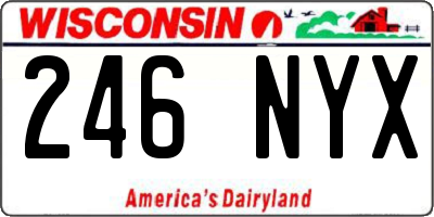 WI license plate 246NYX