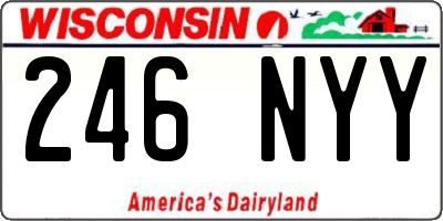 WI license plate 246NYY