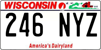 WI license plate 246NYZ