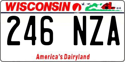 WI license plate 246NZA