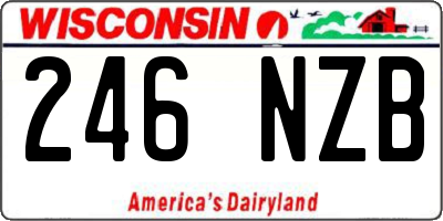 WI license plate 246NZB