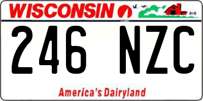 WI license plate 246NZC