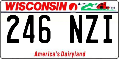 WI license plate 246NZI