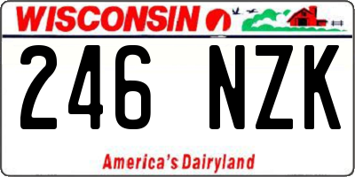 WI license plate 246NZK