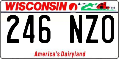 WI license plate 246NZO